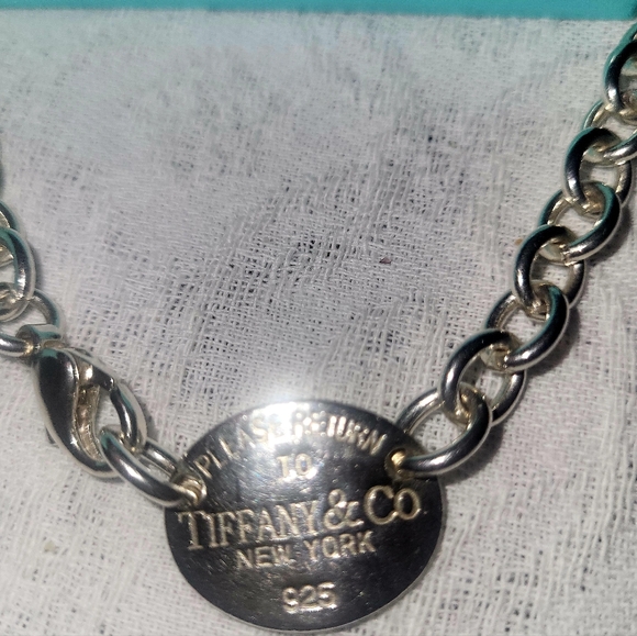 Tiffany Silver Chain Tag Necklace - Main Image